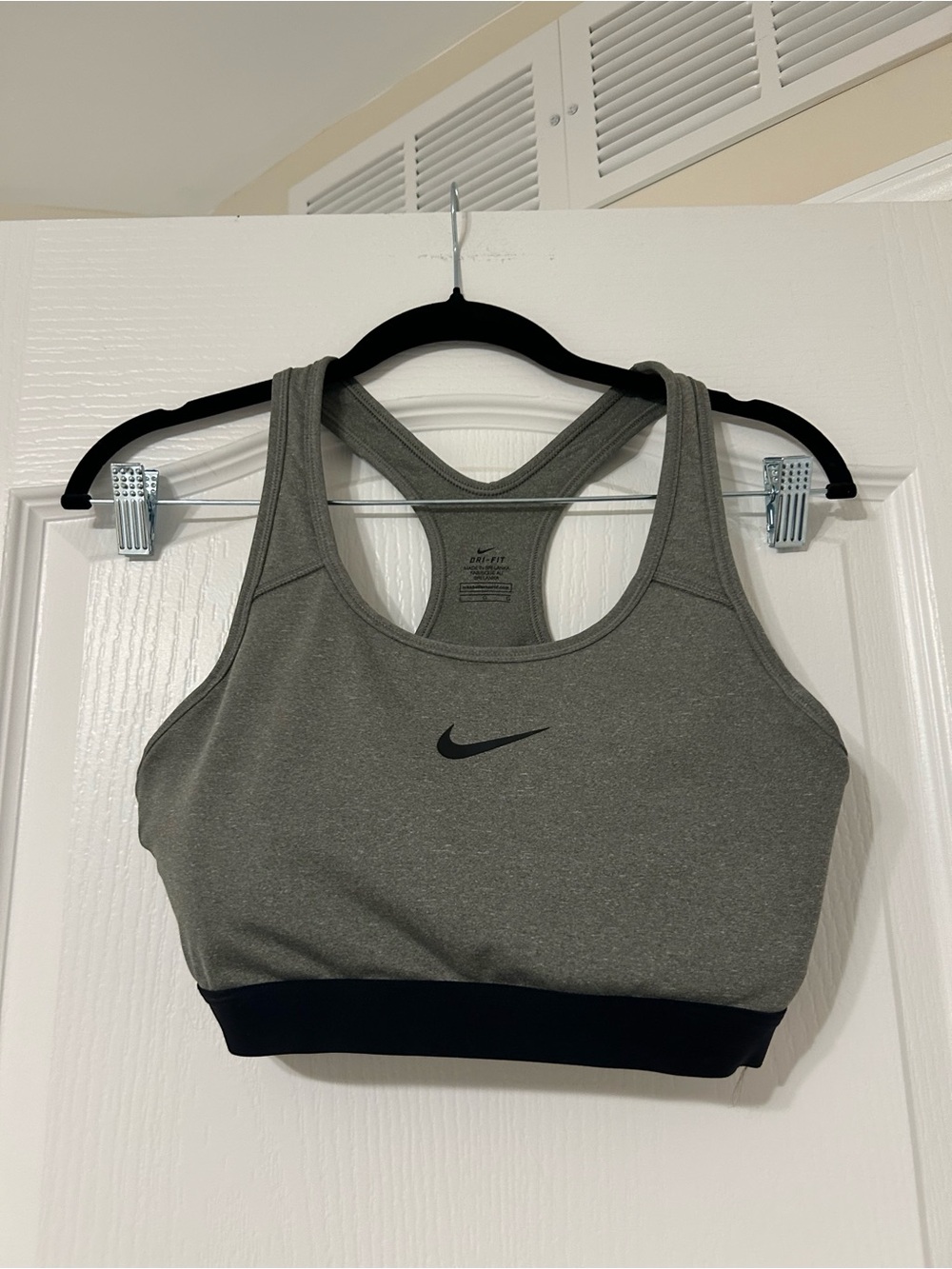 Nike Gray Racerback Sports Bra with Black Band